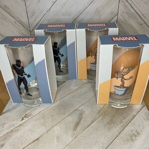 Marvel Blue, Red & Yellow Character Pint Glass Set